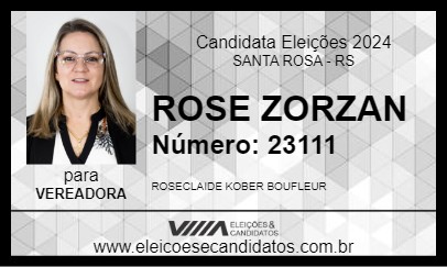 Candidato ROSE ZORZAN 2024 - SANTA ROSA - Eleições