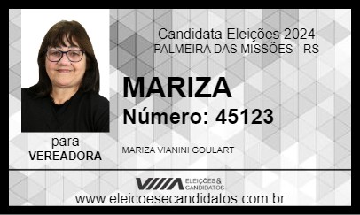 Candidato MARIZA 2024 - PALMEIRA DAS MISSÕES - Eleições