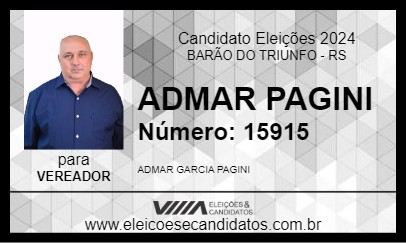 Candidato ADMAR PAGINI 2024 - BARÃO DO TRIUNFO - Eleições