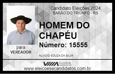 Candidato HOMEM DO CHAPÉU 2024 - BARÃO DO TRIUNFO - Eleições