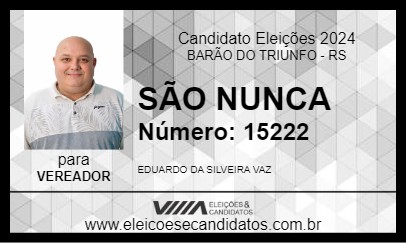 Candidato SÃO NUNCA 2024 - BARÃO DO TRIUNFO - Eleições