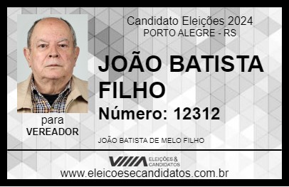 Candidato BATISTA FILHO 2024 - PORTO ALEGRE - Eleições