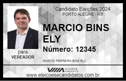 Candidato MARCIO BINS ELY 2024 - PORTO ALEGRE - Eleições