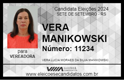 Candidato VERA MANIKOWSKI 2024 - SETE DE SETEMBRO - Eleições