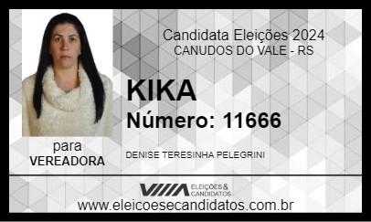 Candidato KIKA 2024 - CANUDOS DO VALE - Eleições