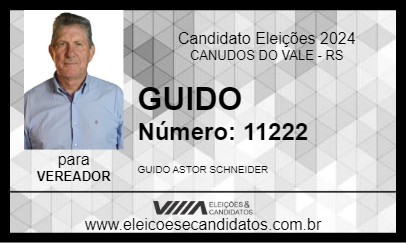 Candidato GUIDO 2024 - CANUDOS DO VALE - Eleições