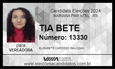 Candidato TIA BETE 2024 - MARIANA PIMENTEL - Eleições