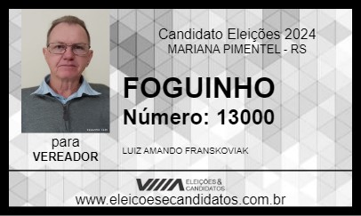 Candidato FOGUINHO 2024 - MARIANA PIMENTEL - Eleições