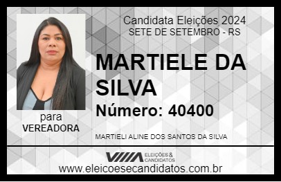 Candidato MARTIELE DA SILVA 2024 - SETE DE SETEMBRO - Eleições