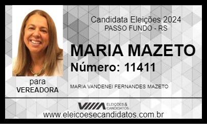 Candidato MARIA MAZETO 2024 - PASSO FUNDO - Eleições