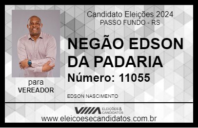 Candidato NEGÃO EDSON DA PADARIA 2024 - PASSO FUNDO - Eleições