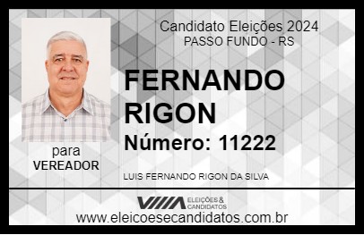 Candidato FERNANDO RIGON 2024 - PASSO FUNDO - Eleições