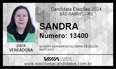 Candidato SANDRA 2024 - SÃO GABRIEL - Eleições