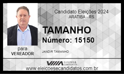 Candidato TAMANHO 2024 - ARATIBA - Eleições