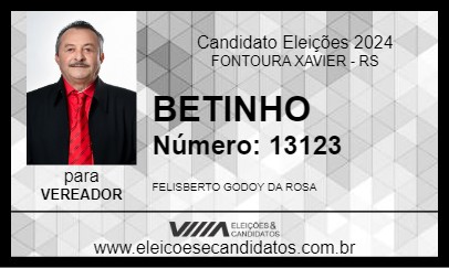 Candidato BETINHO 2024 - FONTOURA XAVIER - Eleições