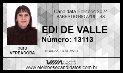 Candidato EDI DE VALLE 2024 - BARRA DO RIO AZUL - Eleições