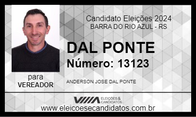 Candidato DAL PONTE 2024 - BARRA DO RIO AZUL - Eleições