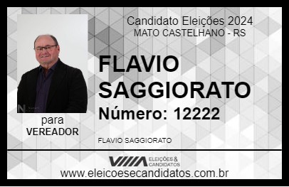 Candidato FLAVIO SAGGIORATO 2024 - MATO CASTELHANO - Eleições