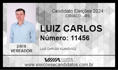 Candidato LUIZ CARLOS 2024 - CIRÍACO - Eleições