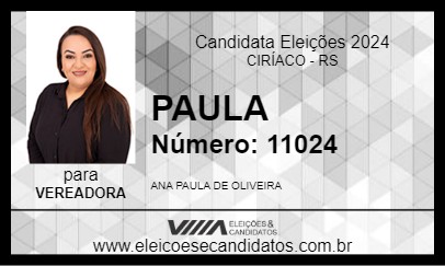 Candidato PAULA 2024 - CIRÍACO - Eleições