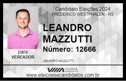 Candidato LEANDRO MAZZUTTI  2024 - FREDERICO WESTPHALEN - Eleições