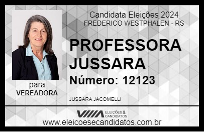 Candidato PROFESSORA JUSSARA 2024 - FREDERICO WESTPHALEN - Eleições