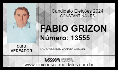 Candidato FABIO GRIZON 2024 - CONSTANTINA - Eleições