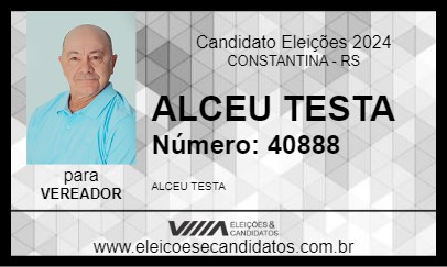 Candidato ALCEU TESTA 2024 - CONSTANTINA - Eleições