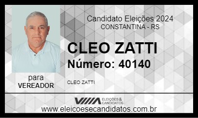 Candidato CLEO ZATTI 2024 - CONSTANTINA - Eleições