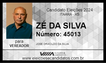 Candidato ZÉ DA SILVA 2024 - ITAARA - Eleições