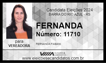 Candidato FERNANDA 2024 - BARRA DO RIO AZUL - Eleições