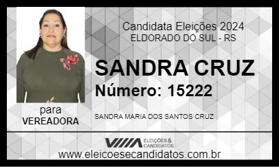 Candidato SANDRA CRUZ 2024 - ELDORADO DO SUL - Eleições