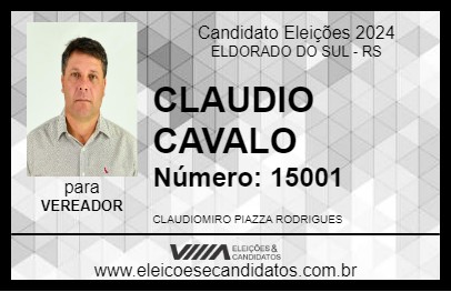 Candidato CLAUDIO CAVALO 2024 - ELDORADO DO SUL - Eleições