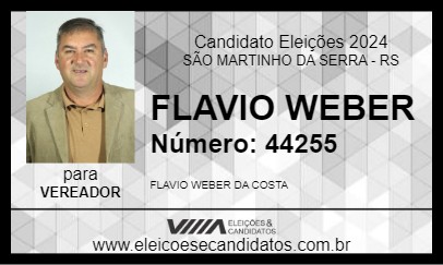 Candidato FLAVIO WEBER 2024 - SÃO MARTINHO DA SERRA - Eleições