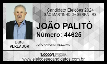 Candidato JOÃO PALITÓ 2024 - SÃO MARTINHO DA SERRA - Eleições