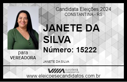 Candidato JANETE DA SILVA 2024 - CONSTANTINA - Eleições