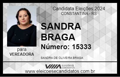 Candidato SANDRA BRAGA 2024 - CONSTANTINA - Eleições