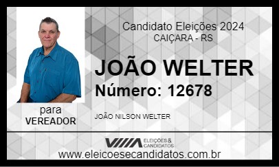 Candidato JOÃO WELTER 2024 - CAIÇARA - Eleições