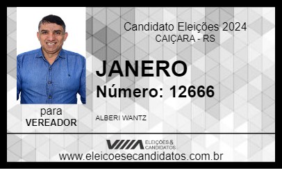 Candidato JANERO 2024 - CAIÇARA - Eleições