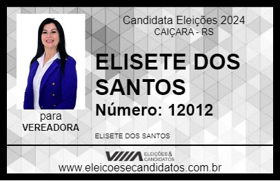 Candidato ELISETE DOS SANTOS 2024 - CAIÇARA - Eleições