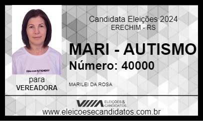 Candidato MARI - AUTISMO 2024 - ERECHIM - Eleições