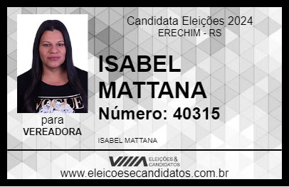 Candidato ISABEL MATTANA  2024 - ERECHIM - Eleições