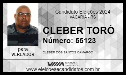 Candidato CLEBER  TORÓ  2024 - VACARIA - Eleições