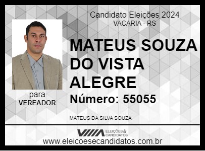 Candidato MATEUS SOUZA DO VISTA ALEGRE 2024 - VACARIA - Eleições