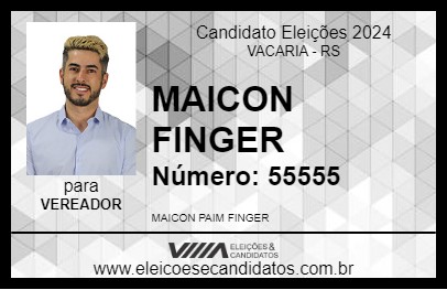 Candidato MAICON FINGER 2024 - VACARIA - Eleições