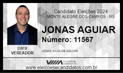 Candidato JONAS AGUIAR 2024 - MONTE ALEGRE DOS CAMPOS - Eleições