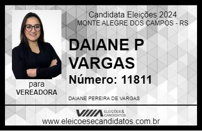 Candidato DAIANE P VARGAS 2024 - MONTE ALEGRE DOS CAMPOS - Eleições