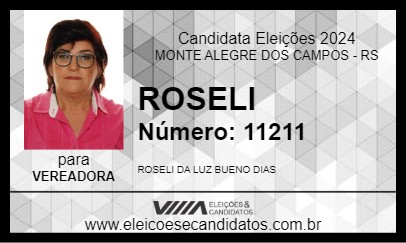 Candidato ROSELI 2024 - MONTE ALEGRE DOS CAMPOS - Eleições