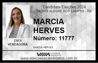 Candidato MARCIA HERVES 2024 - MONTE ALEGRE DOS CAMPOS - Eleições