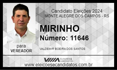 Candidato MIRINHO 2024 - MONTE ALEGRE DOS CAMPOS - Eleições